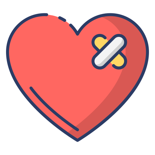 Broken heart Generic Outline Color icon