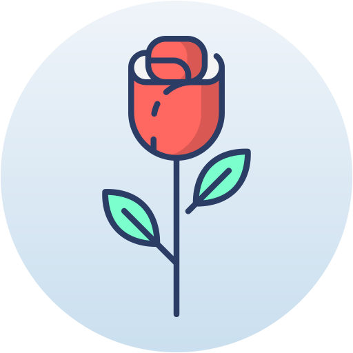 czerwona róża Generic Circular ikona