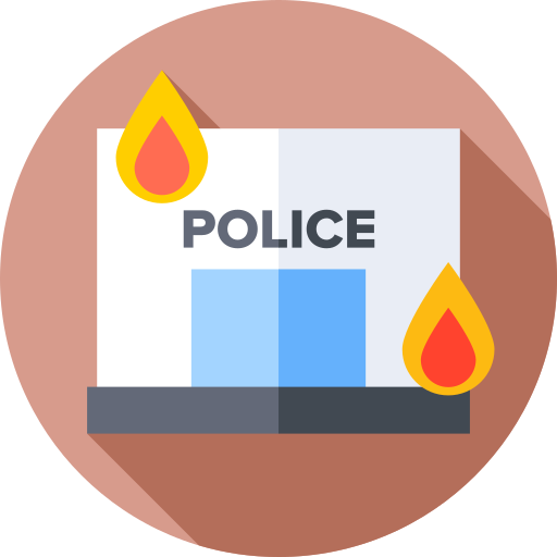 polizeistation Flat Circular Flat icon