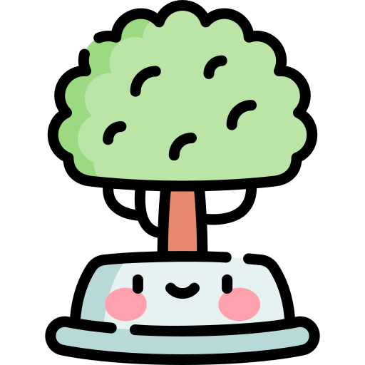 Weeping fig Kawaii Lineal color icon