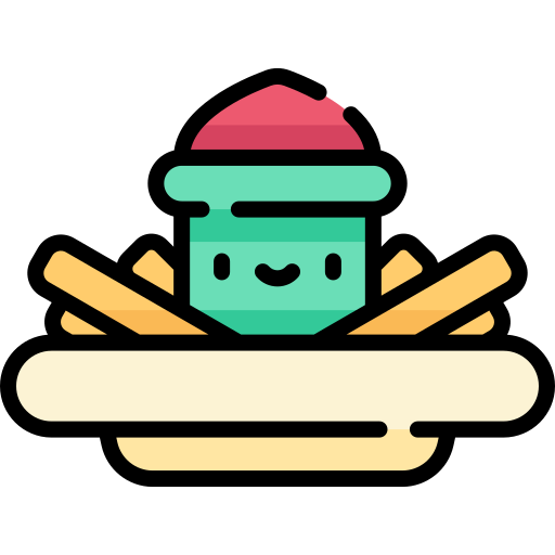 French fries Kawaii Lineal color icon