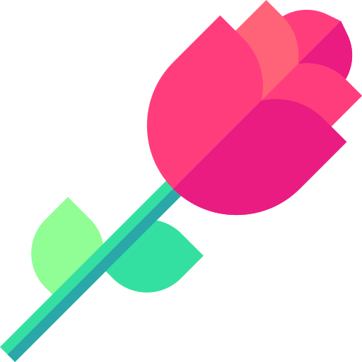 Rose Basic Straight Flat icon