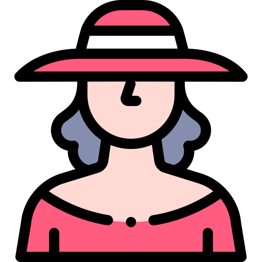여성 Detailed Rounded Lineal color icon