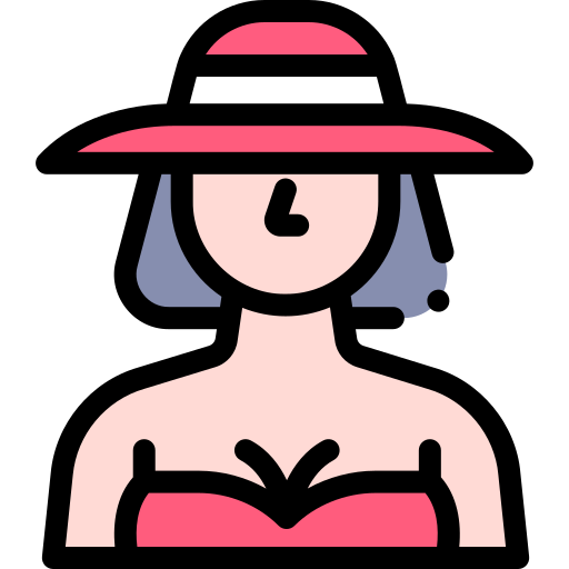 여성 Detailed Rounded Lineal color icon