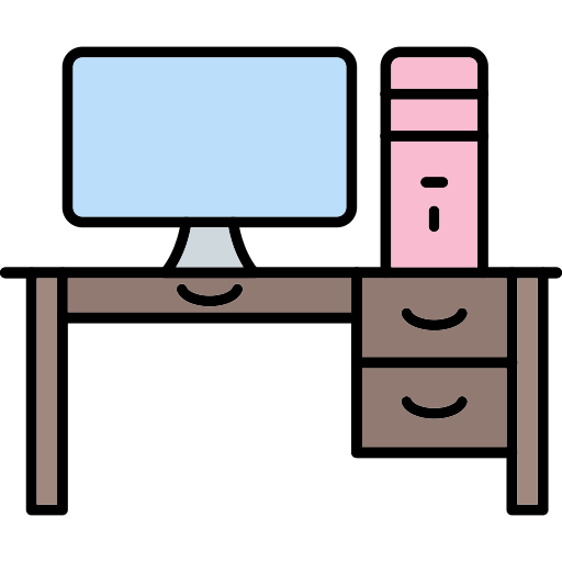 escritorio de oficina Generic Outline Color icono