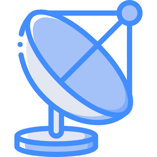 Satellite dish Basic Miscellany Blue icon