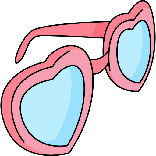 lunettes coeur Generic Thin Outline Color Icône