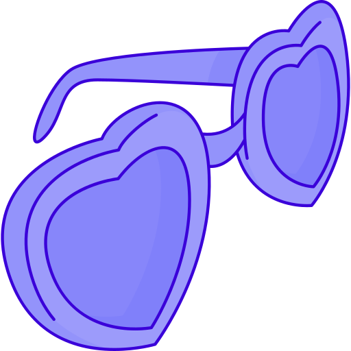 okulary serca Generic Outline Color ikona