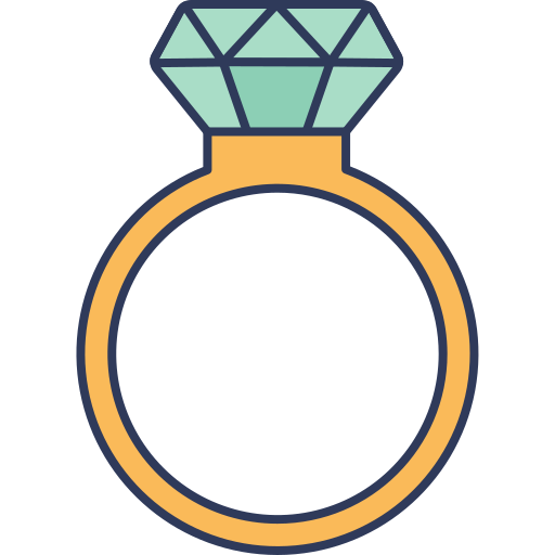 anel de diamante Dinosoft Lineal Color Ícone