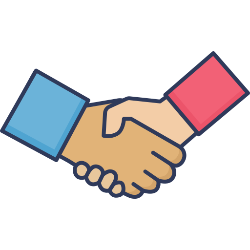 Hand shake Dinosoft Lineal Color icon