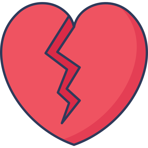 Разбитое сердце Dinosoft Lineal Color иконка