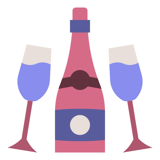 Бокал для шампанского Generic Flat иконка