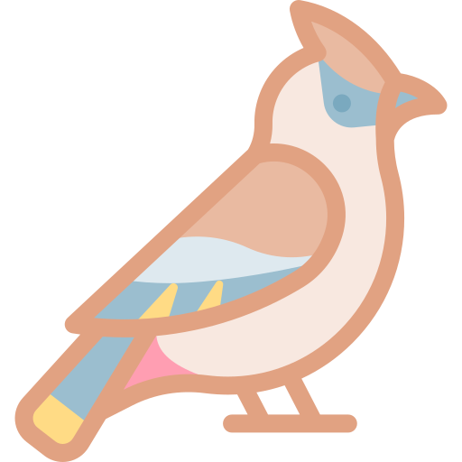 Waxwing Detailed color Lineal color icon