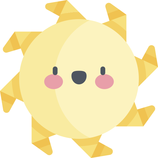 солнце Kawaii Flat иконка