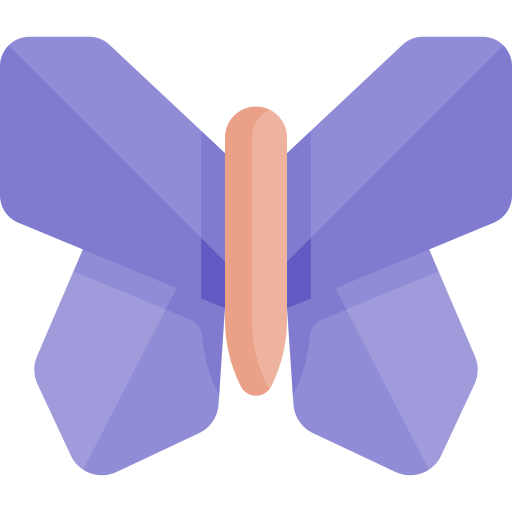 Бабочка Kawaii Flat иконка