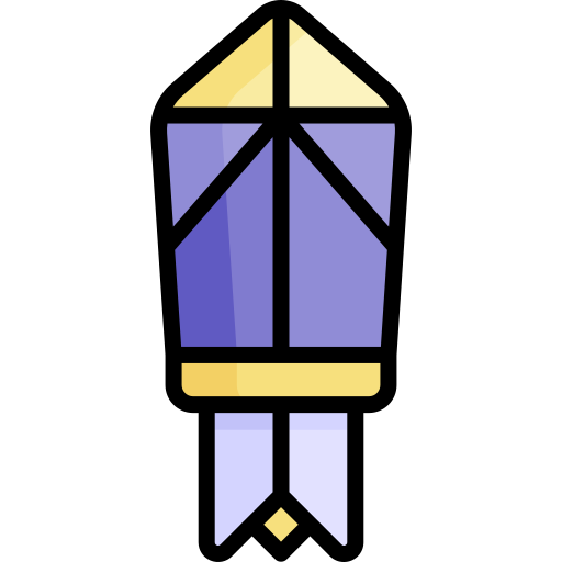 rakieta Kawaii Lineal color ikona