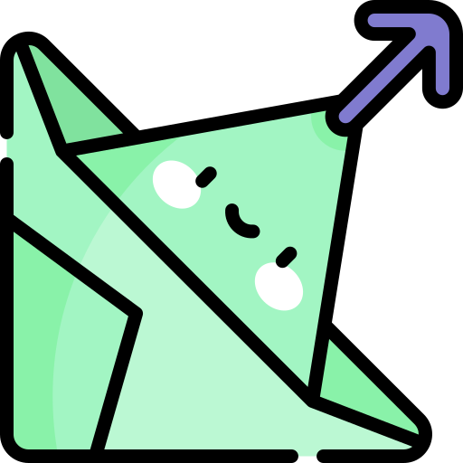 origami Kawaii Lineal color icoon