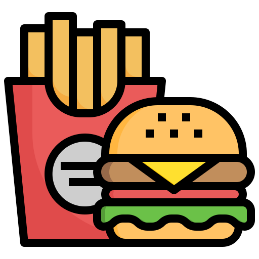 fast food Surang Lineal Color ikona