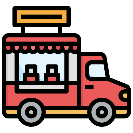 ciężarówka z żywnością Surang Lineal Color ikona