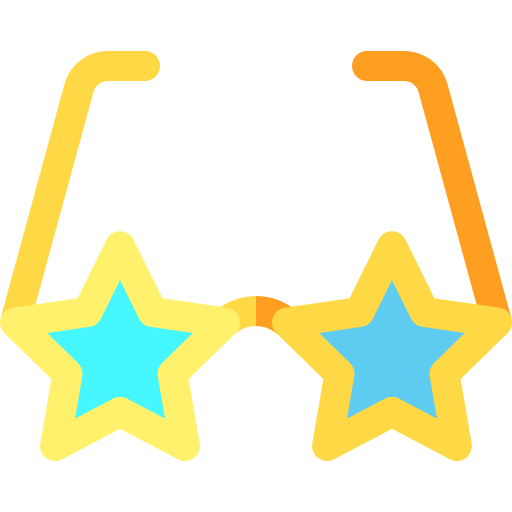 okulary gwiazdki Basic Rounded Flat ikona