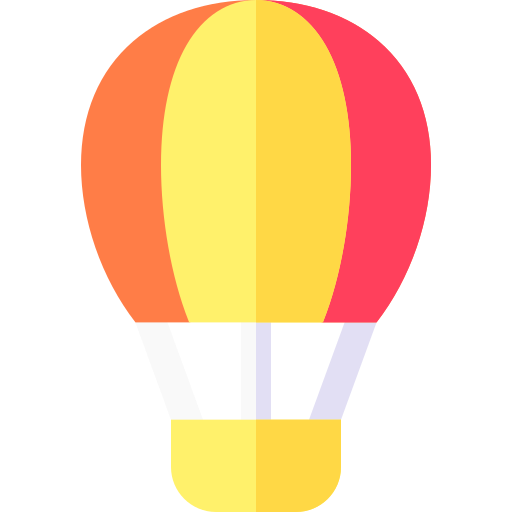 montgolfière Basic Rounded Flat Icône