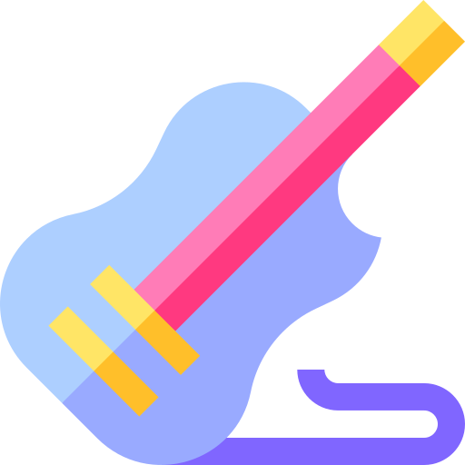 Electric guitar Basic Straight Flat icon