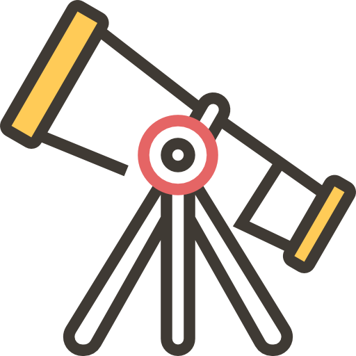 Telescope Meticulous Yellow shadow icon