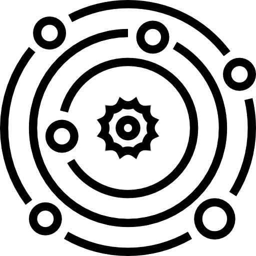 układ słoneczny Meticulous Line ikona