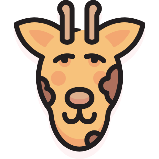 giraffa Stockio Lineal Color icona