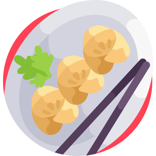 dumplings Detailed Flat Circular Flat Icône