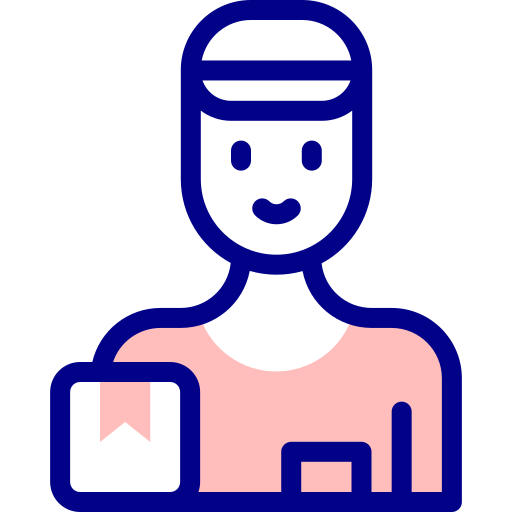 Delivery man Detailed Mixed Lineal color icon