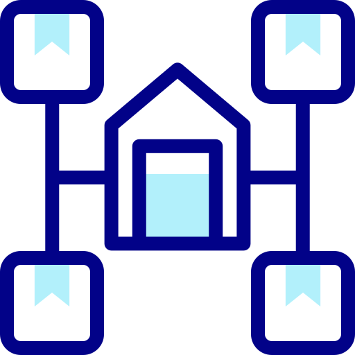 분포 Detailed Mixed Lineal color icon