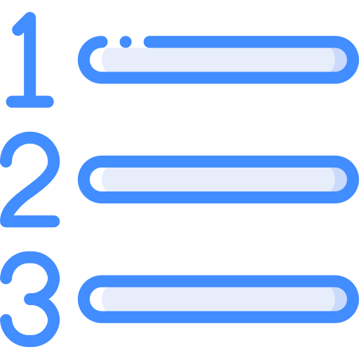 nummeriert Basic Miscellany Blue icon