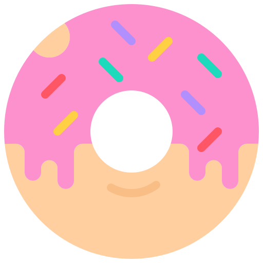 Donut Coloring Flat icon