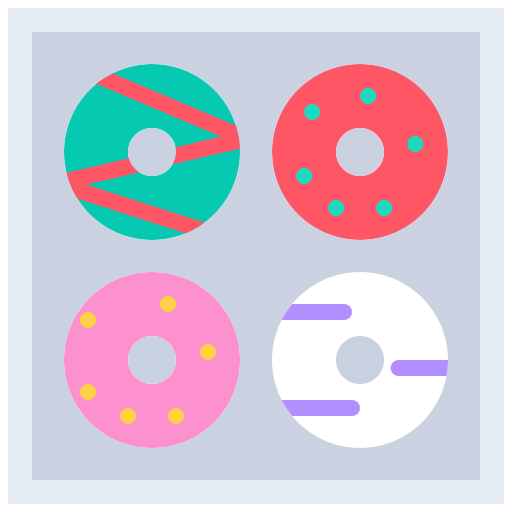 Пончик Coloring Flat иконка