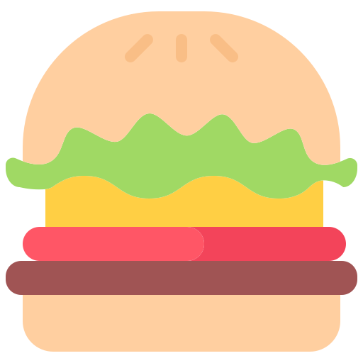 hamburger Coloring Flat icoon