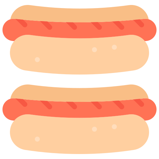 Hot dog Coloring Flat icon