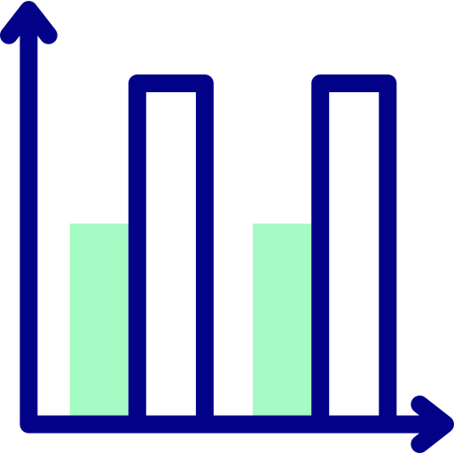 gráfico de barras Detailed Mixed Lineal color Ícone