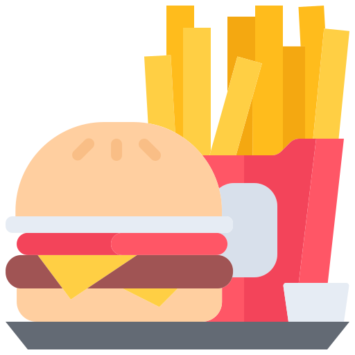 Fast food Coloring Flat icon