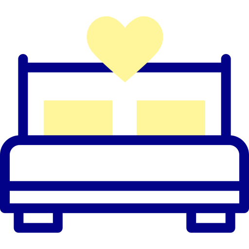 침대 Detailed Mixed Lineal color icon