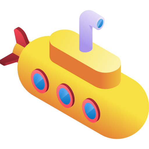 submarino Gradient Isometric Gradient Ícone