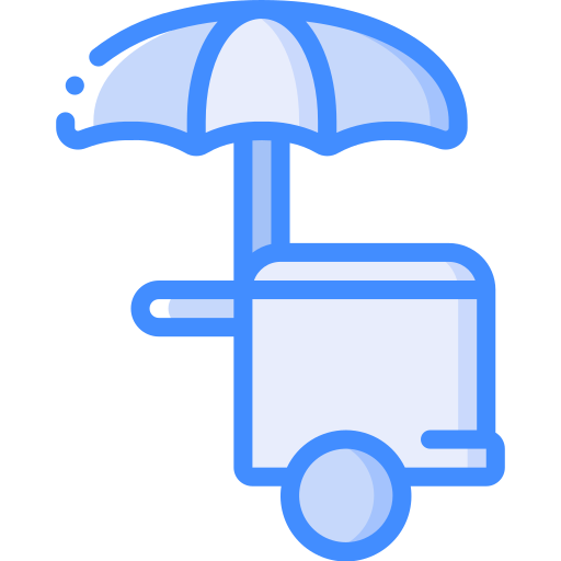 Ice cream cart Basic Miscellany Blue icon