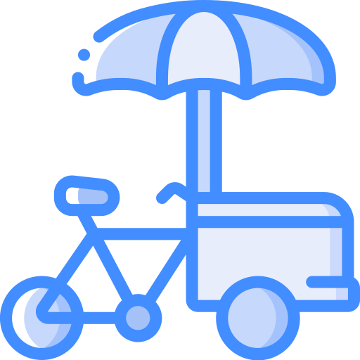 Ice cream cart Basic Miscellany Blue icon