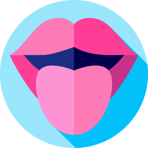 lengua fuera Flat Circular Flat icono