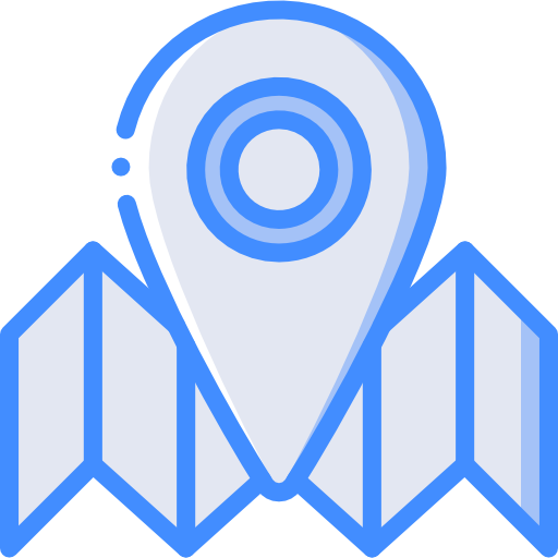 Map Basic Miscellany Blue icon