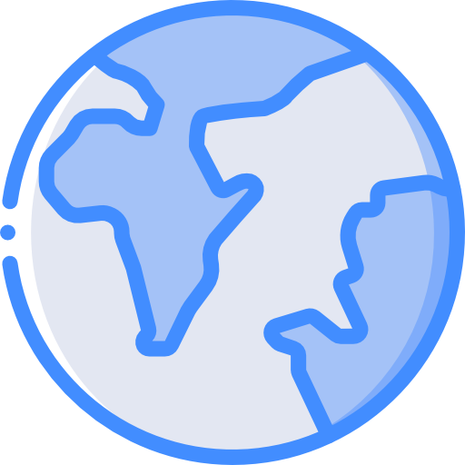 wereldbol Basic Miscellany Blue icoon