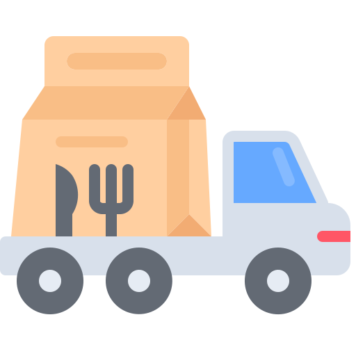 Food delivery Coloring Flat icon