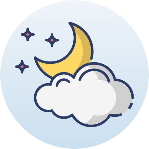 notte nuvolosa Generic Circular icona