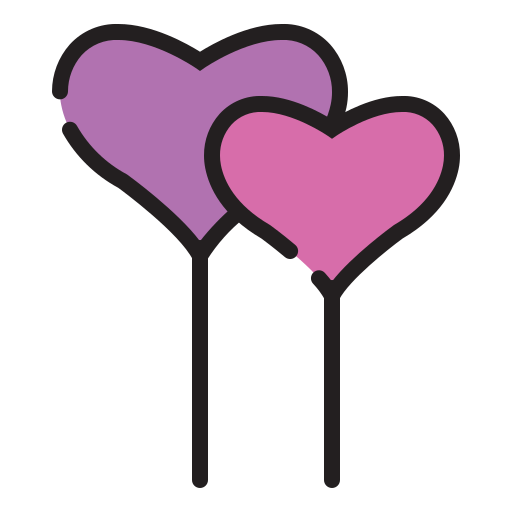 Heart balloon Generic Outline Color icon
