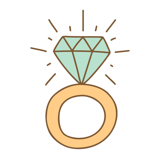 bague de diamant Generic Thin Outline Color Icône